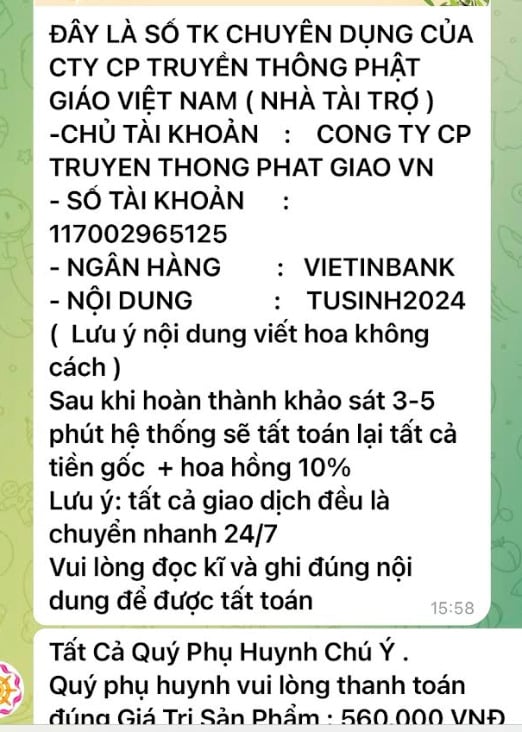 Bạn đọc nên cẩn thận kẻo nhầm tên Công ty CP Truyền thông Phật giáo Việt Nam.