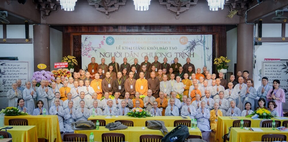 123 học viên đăng ký dự khóa học lần đầu tiên được Ban Văn hóa Phật giáo TP.HCM tổ chức, dưới sự chỉ đạo của BTS Phật giáo TP. Ảnh: BTC