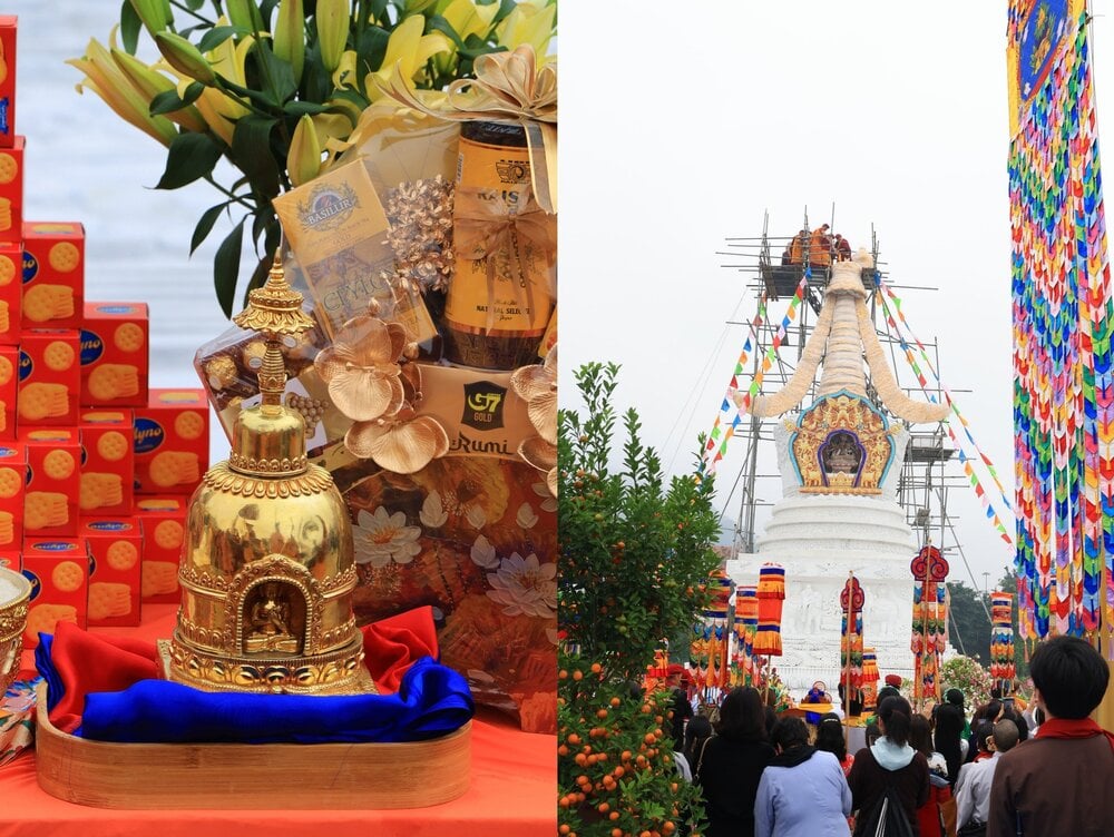 Tăng đoàn Truyền thừa Drukp và Ni sư Trụ trì cử hành nghi lễ an vị Bảo tháp Cổ mật Ushnisha Vijaya (Phật Đỉnh Tôn Thắng Phật Mẫu)