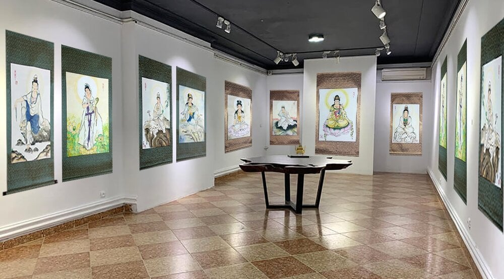 Dự kiến không gian triển lãm 'Quán Tự Tại' của họa sĩ Giang Phong cuối tháng 3 này tại chùa Quán Thế Âm - Đà Nẵng